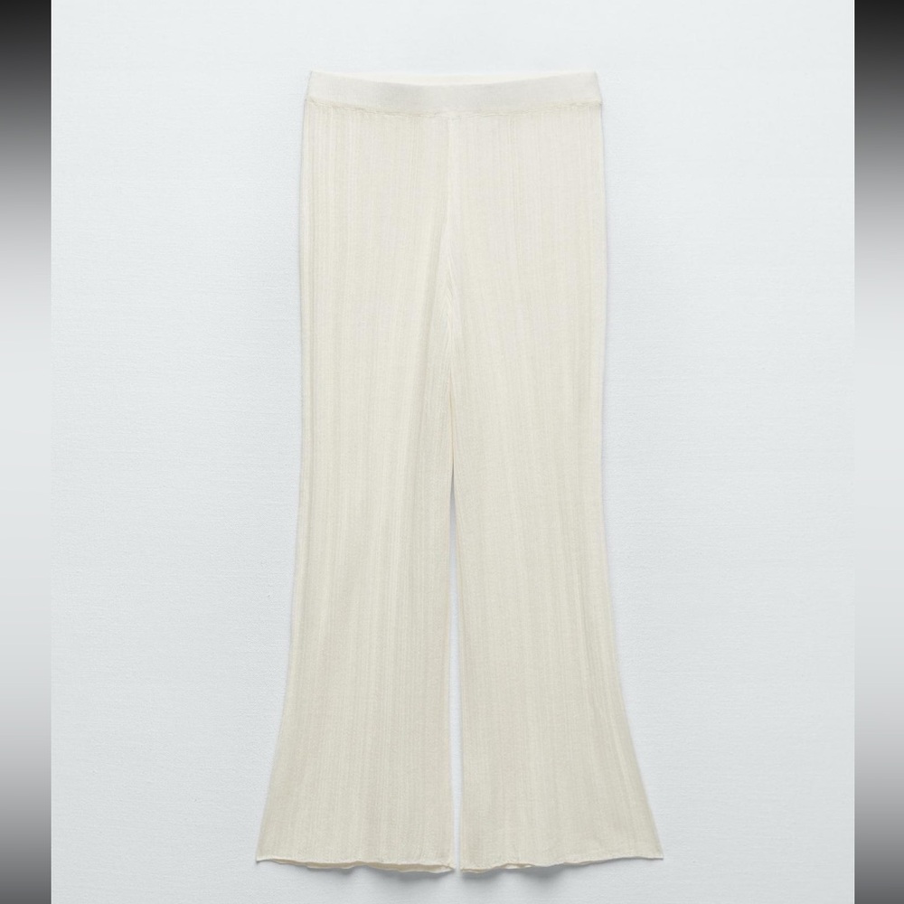 ZARA PLEATED WIDE LEG KNIT PANTS SIZE S